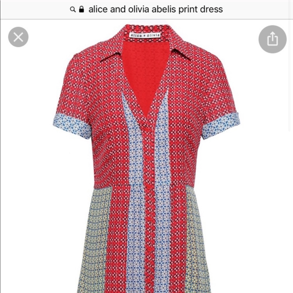 Alice and Olivia Red Abelia paneled floral-print.